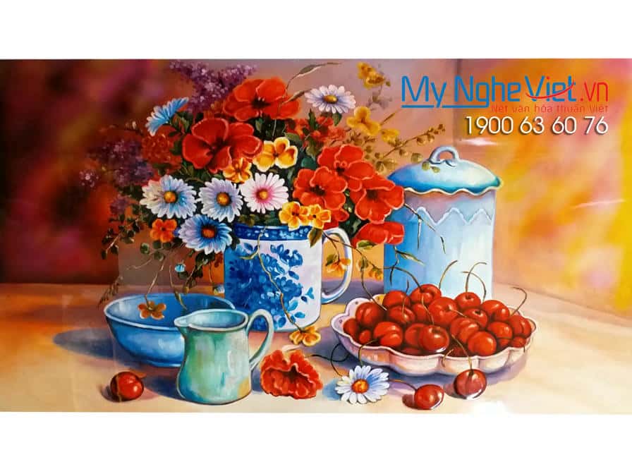 Tranh Sơn Mài Tĩnh Vật Cao Cấp 50x80 MNV-SMH03/58