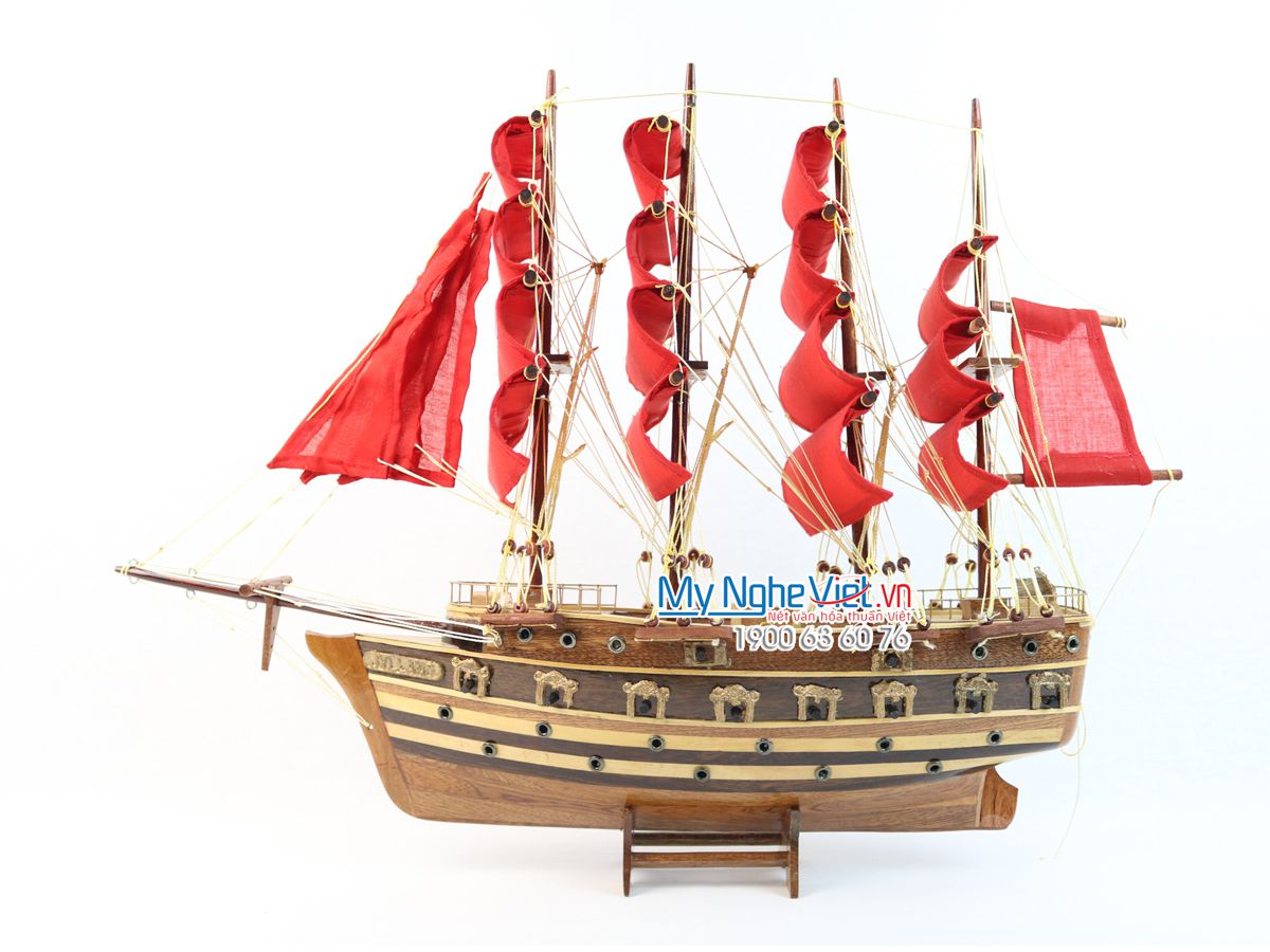 Mô Hình Thuyền Gỗ Trang Trí Tàu Chiến Cổ Jylland - Thân 40cm 