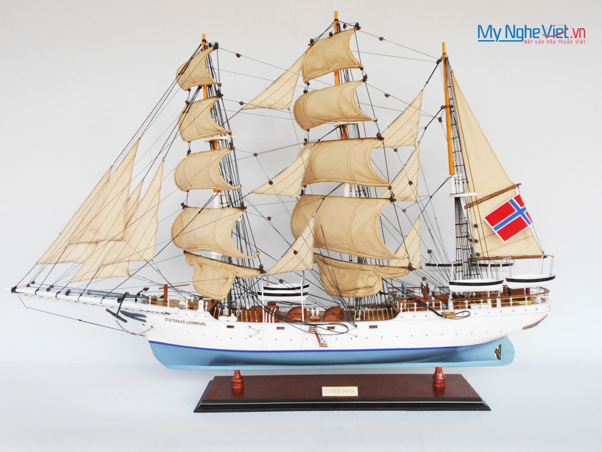 Mô hình tàu thuyền chở hàng STATSRAAD LEHMKUHL (Thân 80cm) (Curl Sail) - MNV-TSSL80