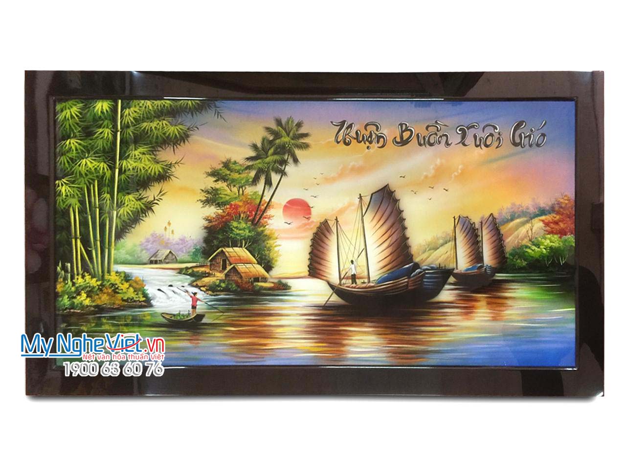 Tranh sơn mài Thuận Buồm Xuôi Gió - Tặng Tân Gia - Khai Trương MNV-TSM7139-3